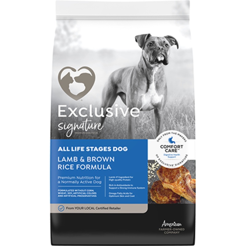 Exclusive Signature All Life Stages Lamb & Brown Rice Formula Dog Food 30 Lb