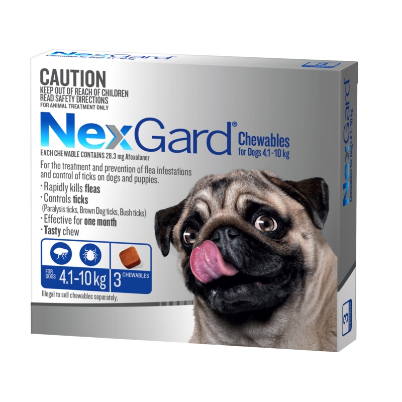 NexGard Chewables Dog – 4.1-10kg (3pk) 3pk