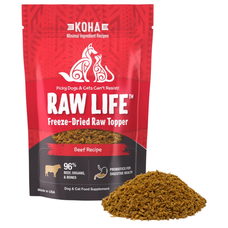 Koha Freeze-Dried Raw Topper Beef Recipe for Dogs and Cats