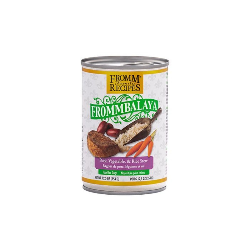 Fromm Family Recipes Frommbalaya Canned Dog Food – Pork, Vegetable & Rice Stew Single 12oz
