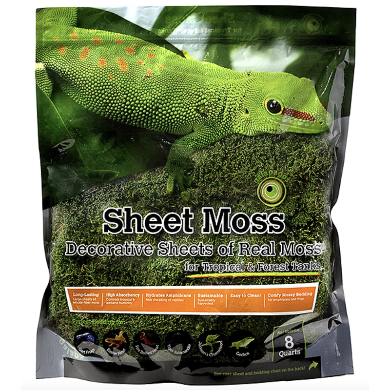 Sheet Moss Green Humidity & Decorative Clumps for Tropical & Forest Terrariums 8 quart bag