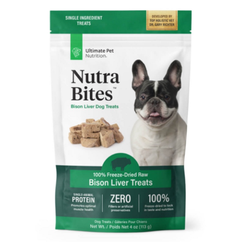 Ultimate Pet Nutrition Freeze Dried Nutra Bites Bison Liver Dog Treat