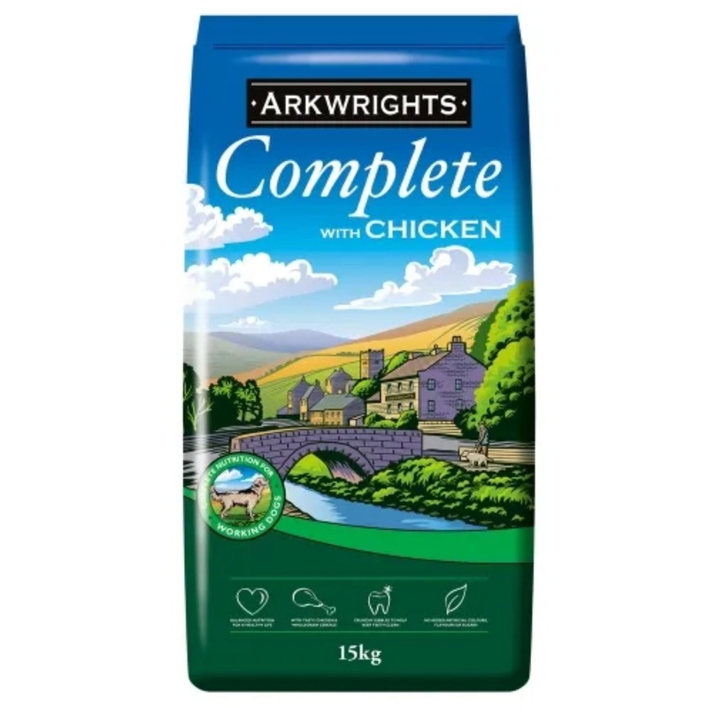Arkwrights Adult Dry Dog Food –  Complete with Chicken – 15 kg