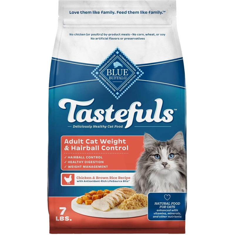 Blue Buffalo Tastefuls Indoor Hairball & Weight Control Chicken & Brown Rice Recipe Adult Dry Cat Food 7 lb