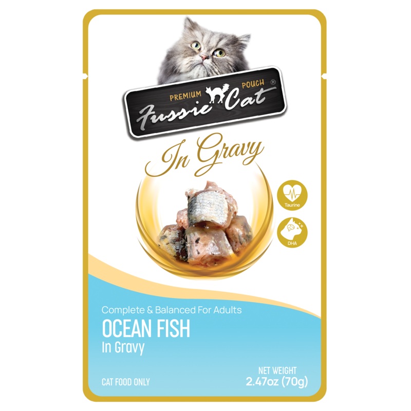 Fussie Cat In Gravy Oceanfish Wet Cat Food Pouch 2.47-oz. single pouch