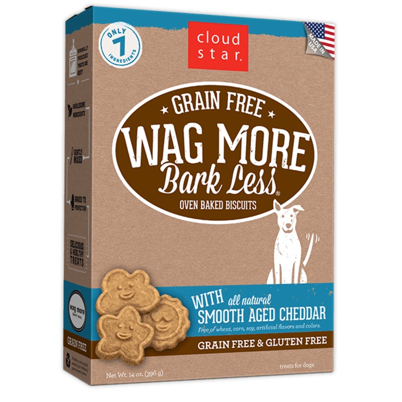 Wag More Bark Less Oven Baked Grain-Free Smooth Aged Cheddar Dog Treats 14 oz