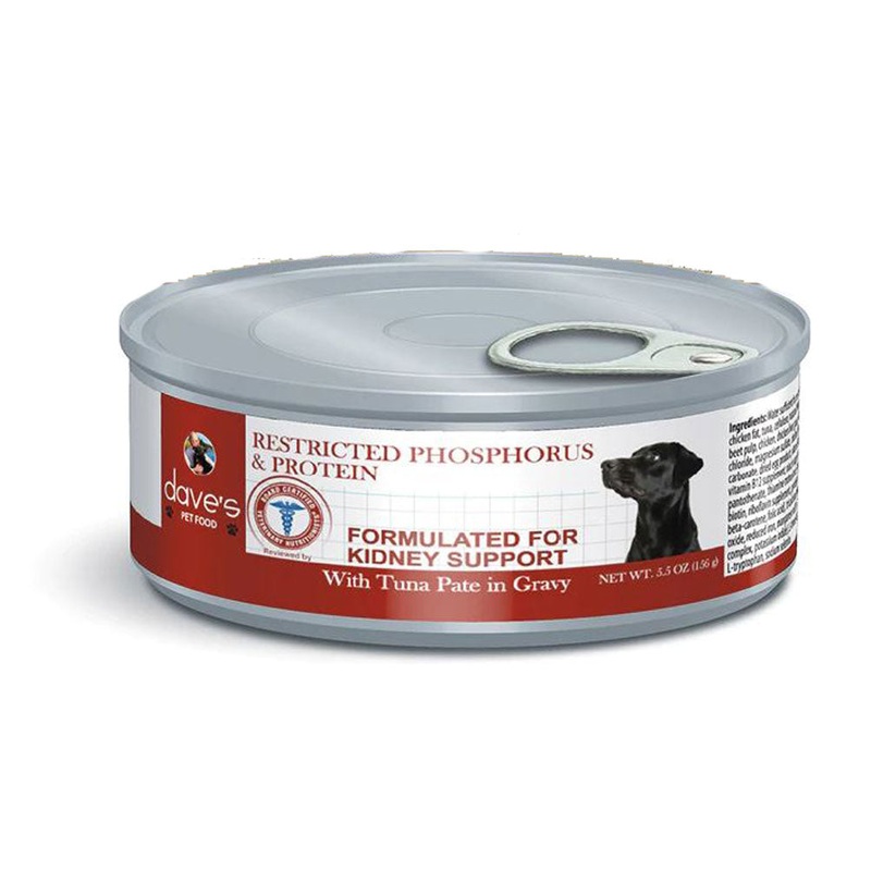 Dave’s Restricted Phosphorus & Protein Tuna Pate Wet Dog Food 5.5 oz. Can