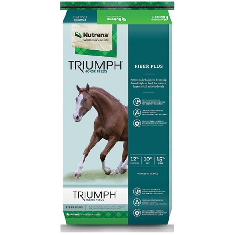 Nutrena Triumph Fiber Plus Textured Horse Feed 50 lbs