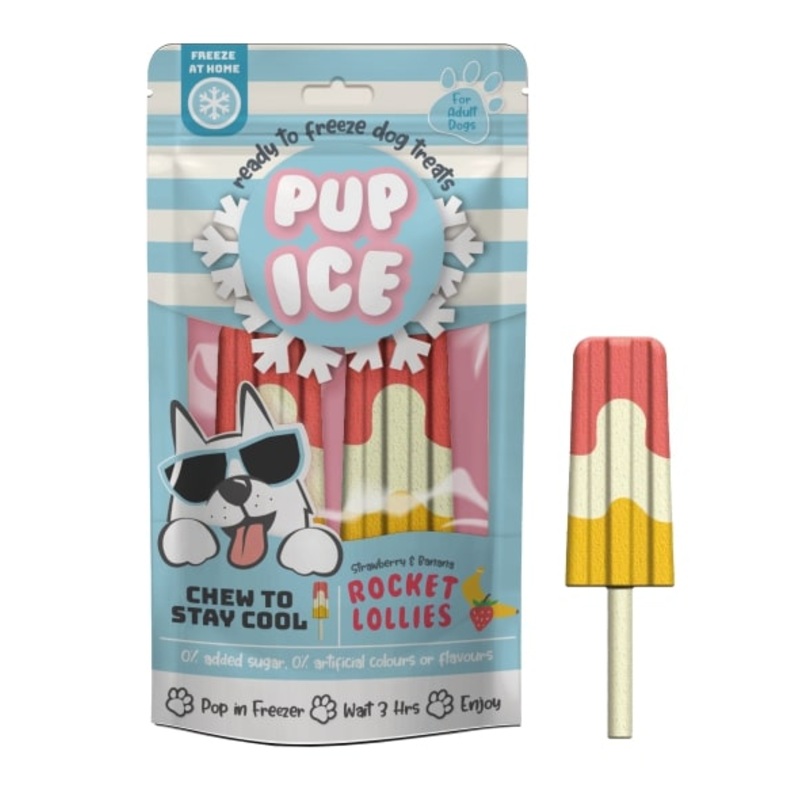 Ethical Pet Spot Rocket Lollies Yogurt, Strawberry & Banana Flavor Dog Treats 2 Pack