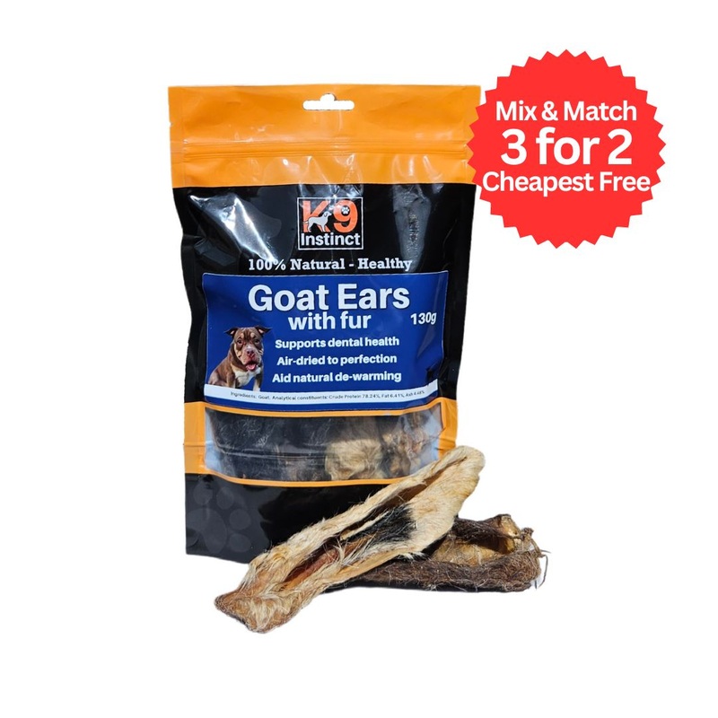 K9 Instinct Goat Ears with Fur 130g