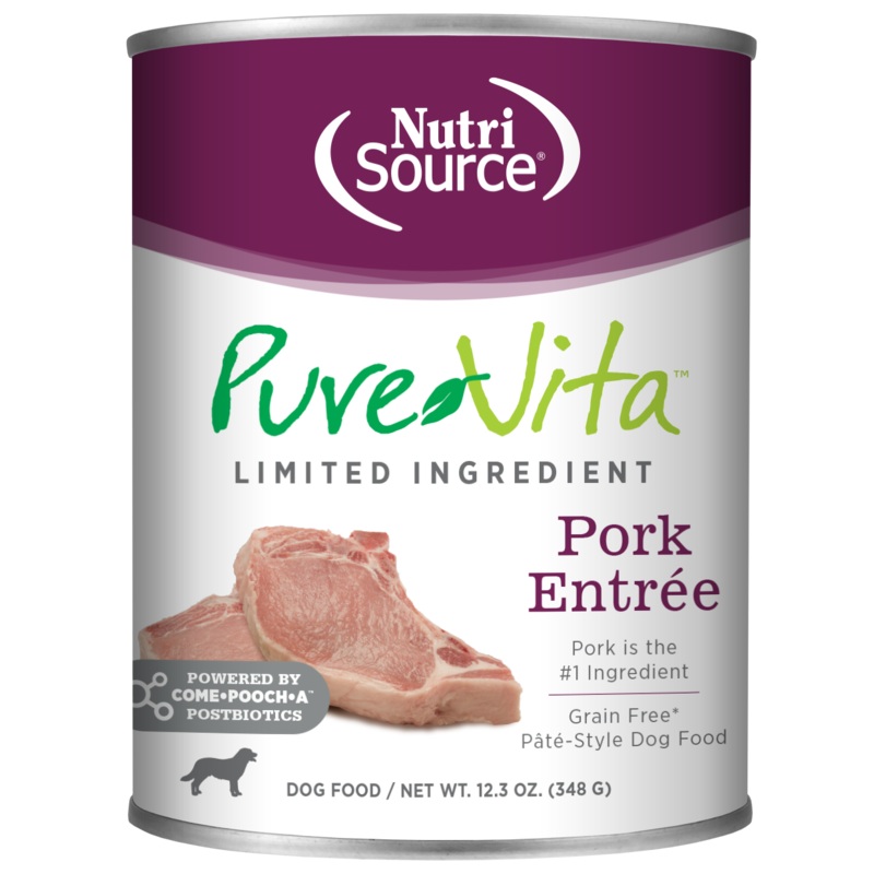 NutriSource Pork Entre Limited Ingredient Wet Dog Food 12.3oz