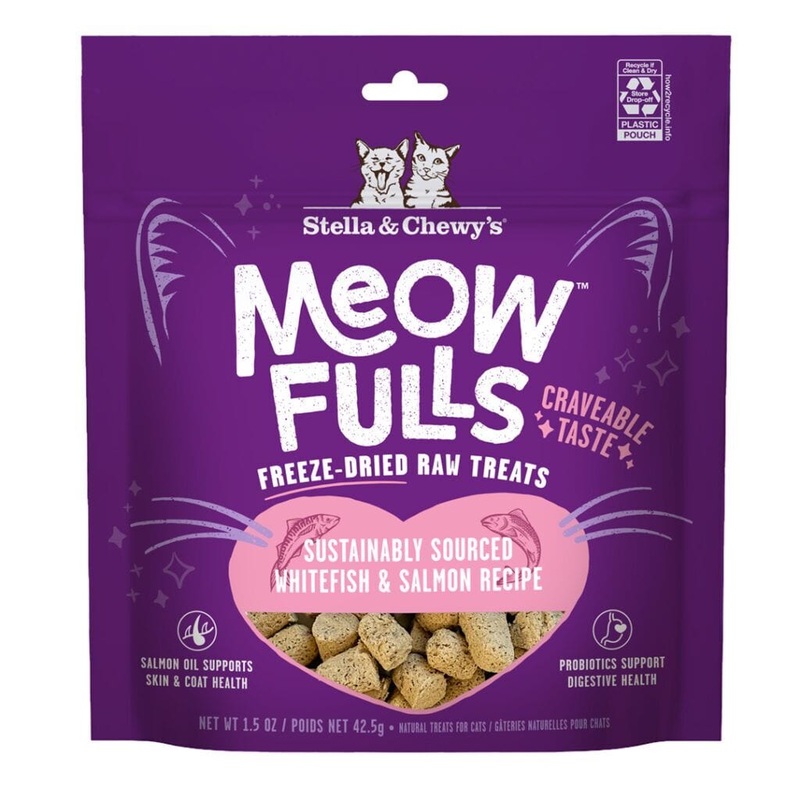 Stella & Chewy’s Meowfulls Freeze Dried Whitefish & Salmon Cat Treats 1.5 oz
