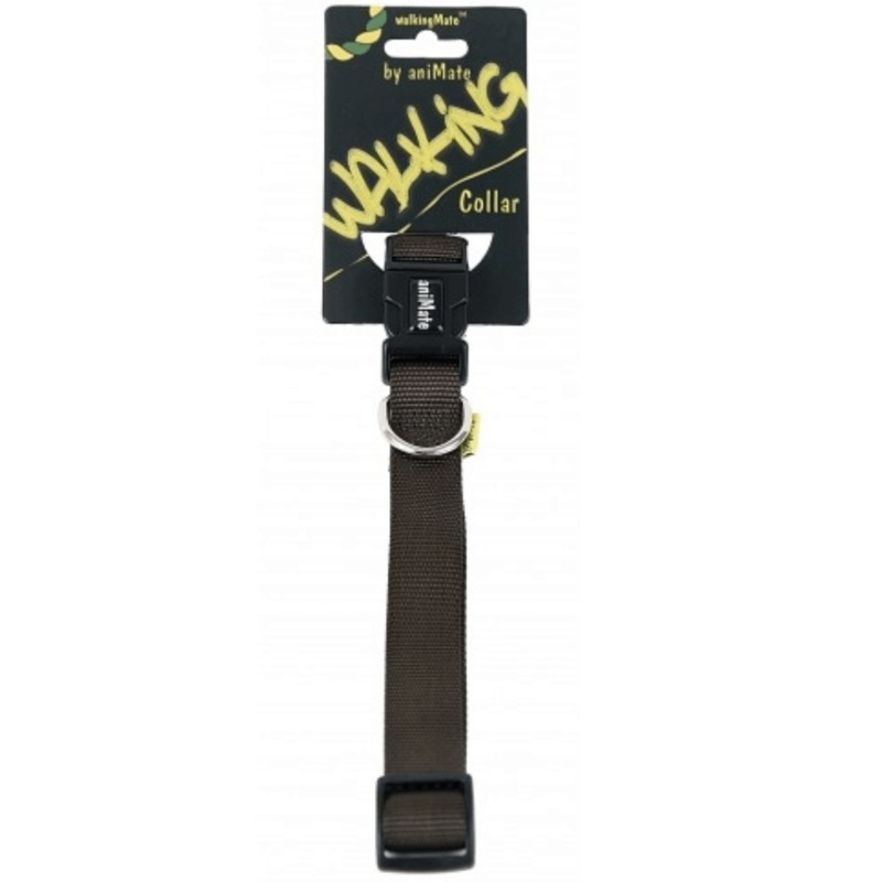 Animate – Walkingmate  Heavy Duty Nylon Dog Collar  Olive Green (S, M) Medium