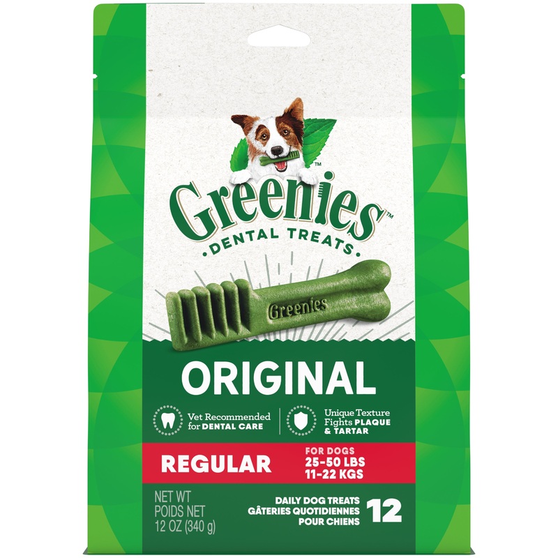 GREENIES Original Regular Natural Dental Care Dog Treats, 12 oz. Pack (12 Treats) 12oz.