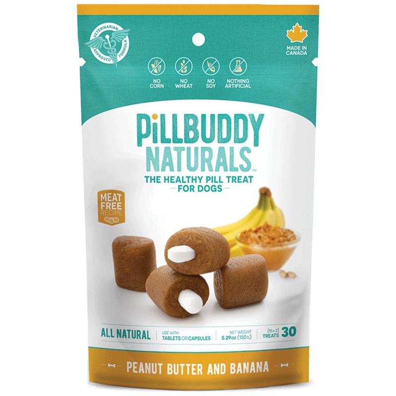 Pill Buddy Naturals Peanut Butter & Banana Dog Treats, 30ct.