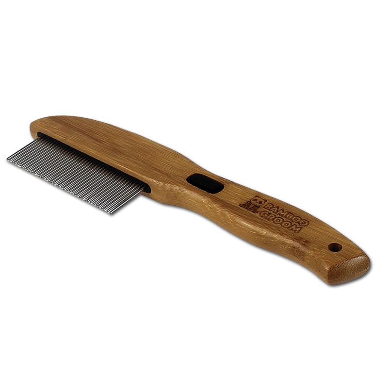Bamboo Groom Rotating Pin Comb with 41 Rounded Pins One Size