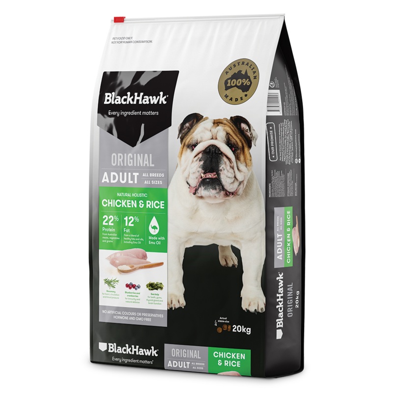 Black Hawk – Chicken & Rice Adult Dog Dry Food (20kg) 20kg