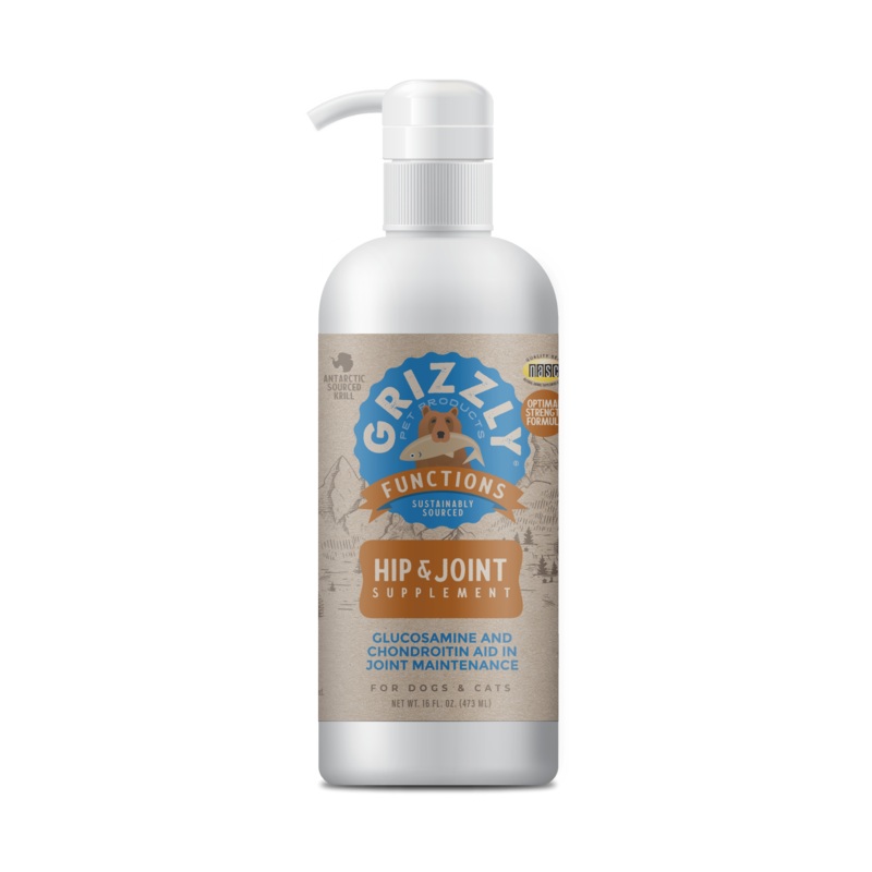 Grizzly Pet Products Hip and Joint Liquid Supplement for Dogs 16 oz