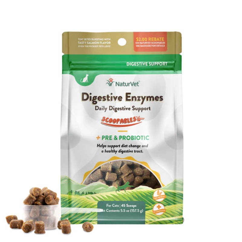 NaturVet Digestive Enzymes Daily Support Scoopables for Cats 5.5oz
