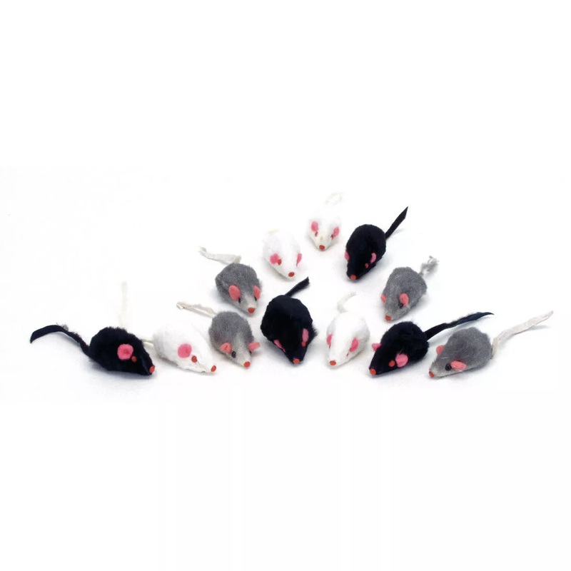 Turbo Assorted Mice Cat Toys – 12 Pack