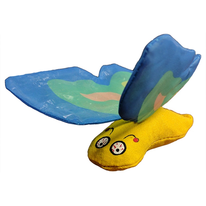 Butterflies Blue Crinkly Organic Catnip Toy 4-in