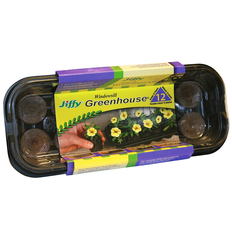 Ferry-Morse Jiffy Seed Starting Windowsill Greenhouse with 12 Peat Pellets, 36mm Pellets 36 mm