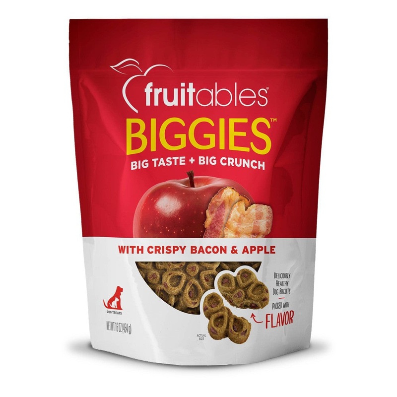 Fruitables Biggies Crispy Bacon & Apple Crunchy Dog Treats – 16oz