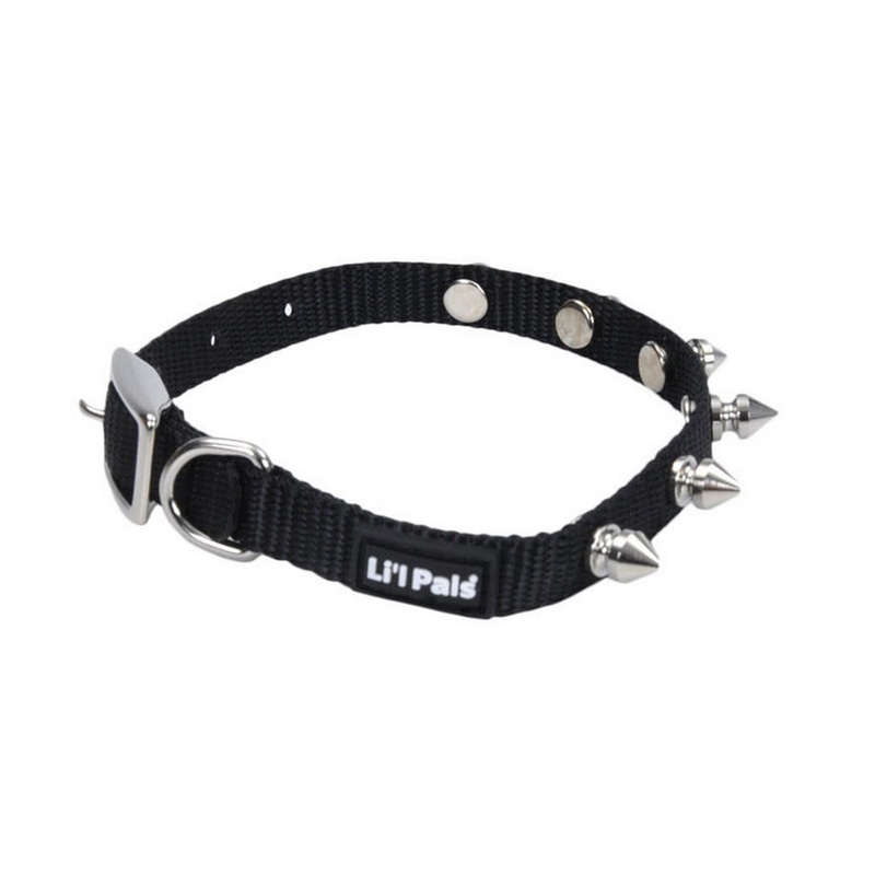 Li’l Pals Spiked Nylon Dog Collar, Black, Petite Small Petite Small – 3/8″ x 8″-10″