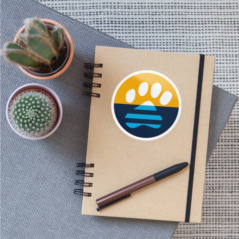 MKE Flag Paw Sticker transparent glossy
