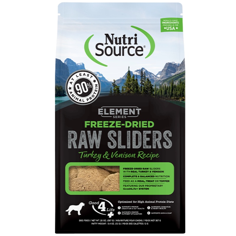 NutriSource Dog Element FD Raw Sliders Turkey & Venison 570g