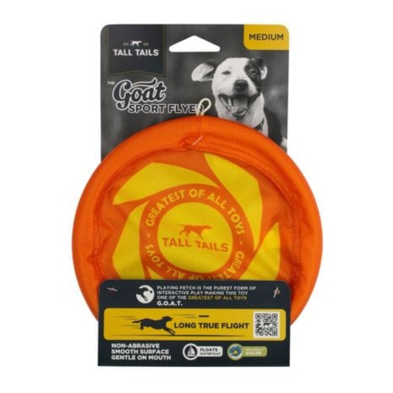 Tall Tails Natural Rubber Goat Sport Flyer Dog Toy 7 in – medium