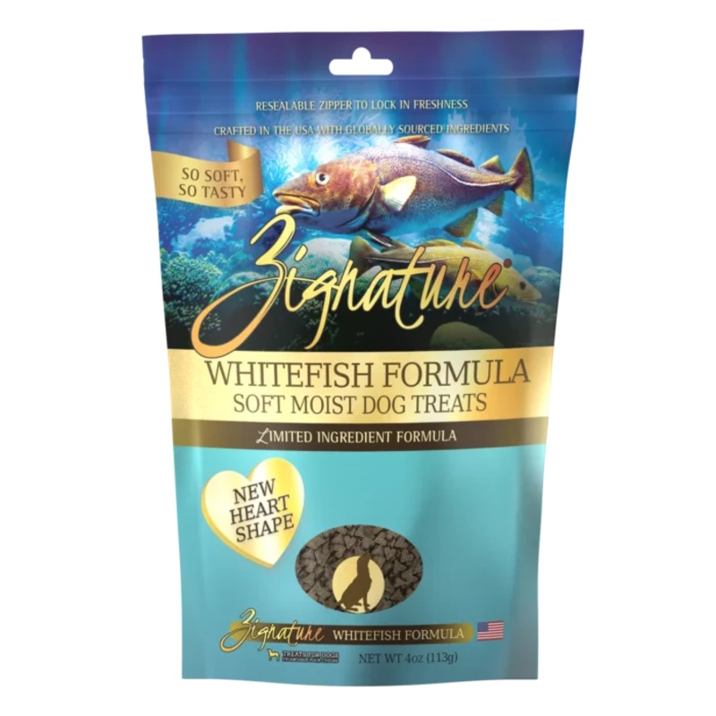 Zignature Whitefish Formula Soft Moist Treats for Dogs 4 oz