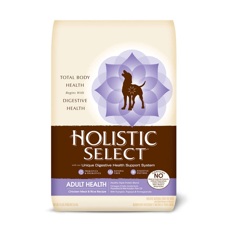 Holistic Select Adult Health Chicken Meal & Rice Recipe Dog Food 15 Lbs