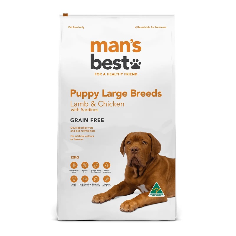 Man’s Best Dog Food Puppy Large Breed Lamb & Chicken with Sardines 12kg