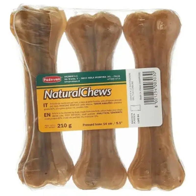Padovan Natural Chews Bone[Weight – 210g, Count – 3, Size – 14cm]