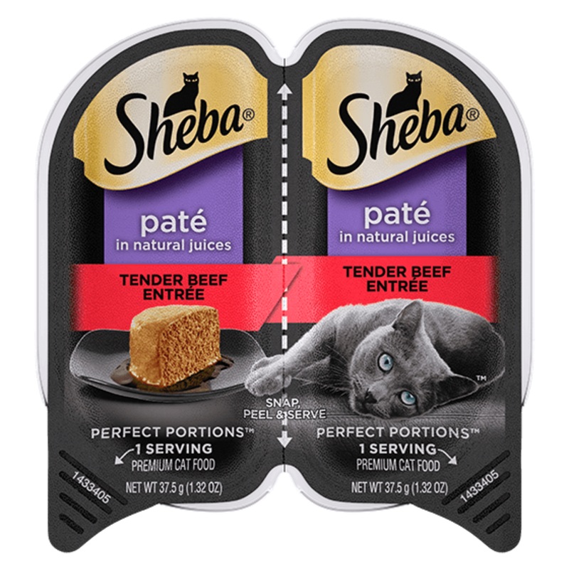 SHEBA PERFECT PORTIONS Premium Pat Tender Beef Entre