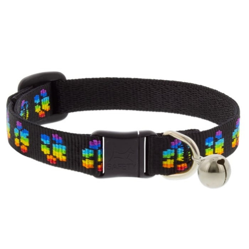 Lupine MicroBatch Safety Cat Collar 1/2″ x 8″-12″ Peace Paws with Bell