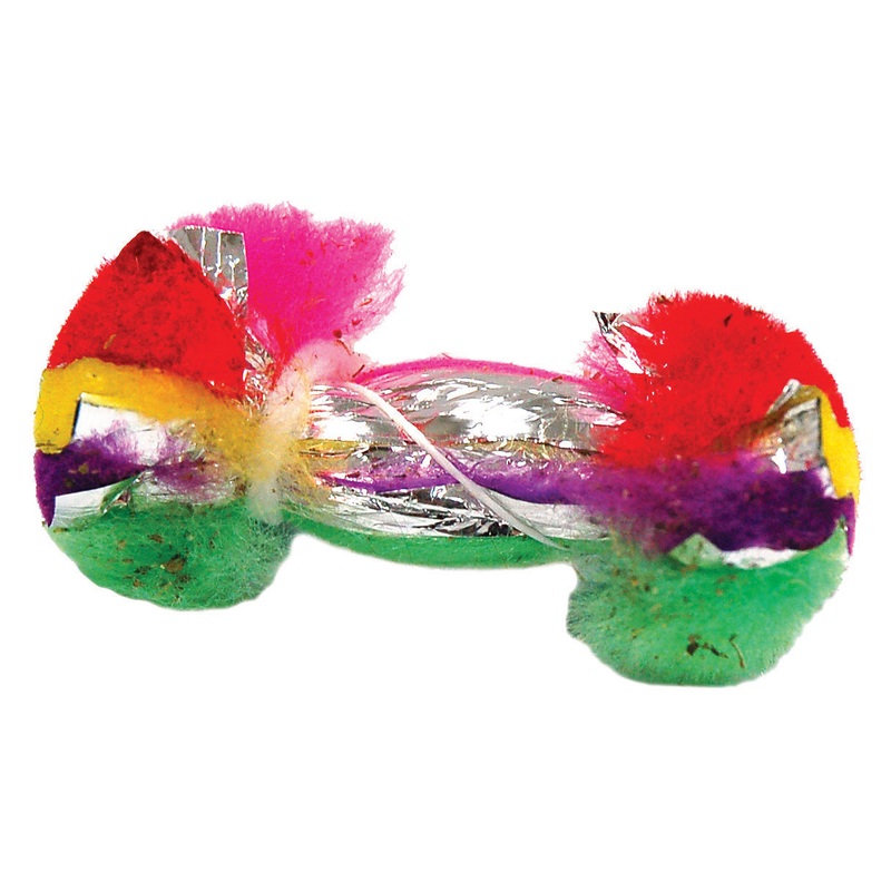 BURGHAM Crinkle Cat Dumbbell 3in with Catnip