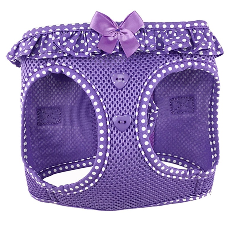 Doggie Design American River Choke Free Paisley Polka Dot Dog Harness, select Purple X-Small
