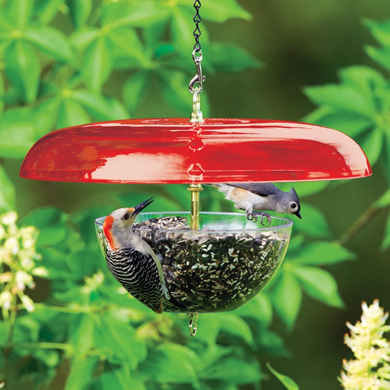 Duncraft Tilt-Top Baffle & Feeder, Red – Made in the USA
