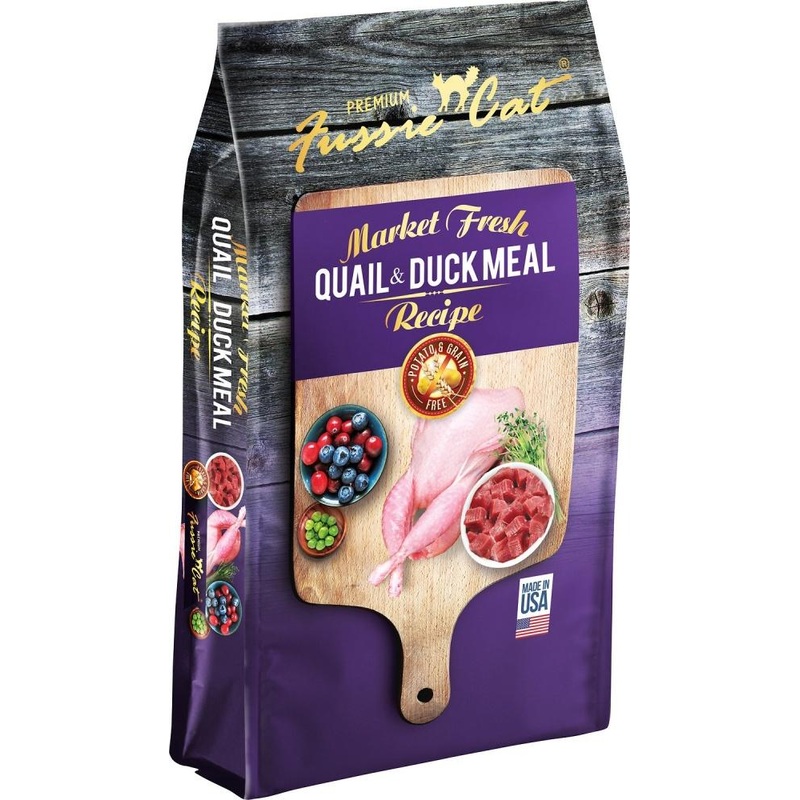 Fussie Cat Market Fresh Grain Free Quail & Duck Meal Recipe Dry Cat Food