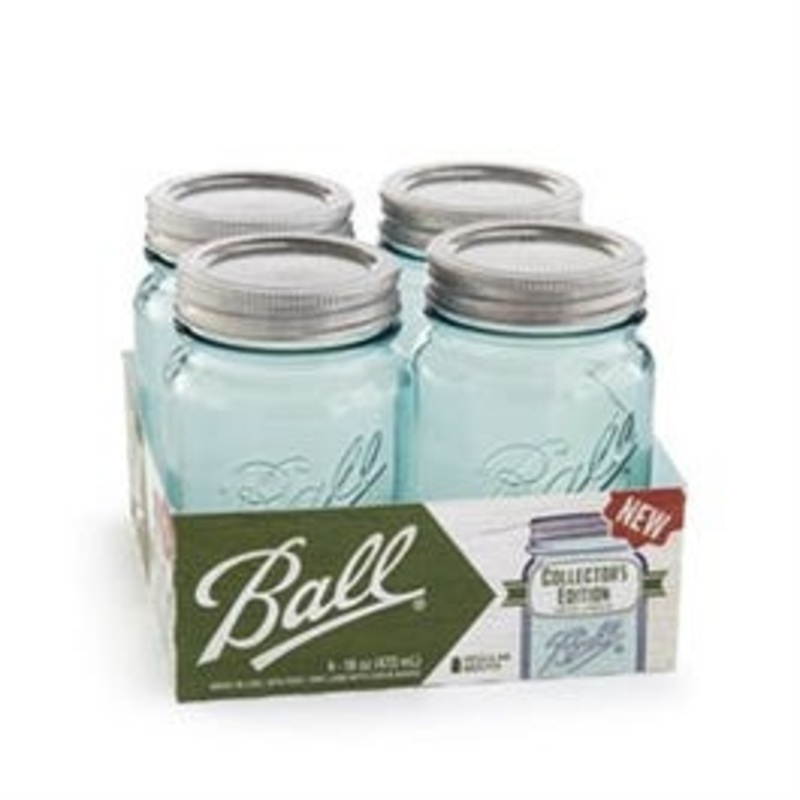Collector’s Edition Mason Jars, Aqua Blue, 1/2-Pt., 4-Pk.
