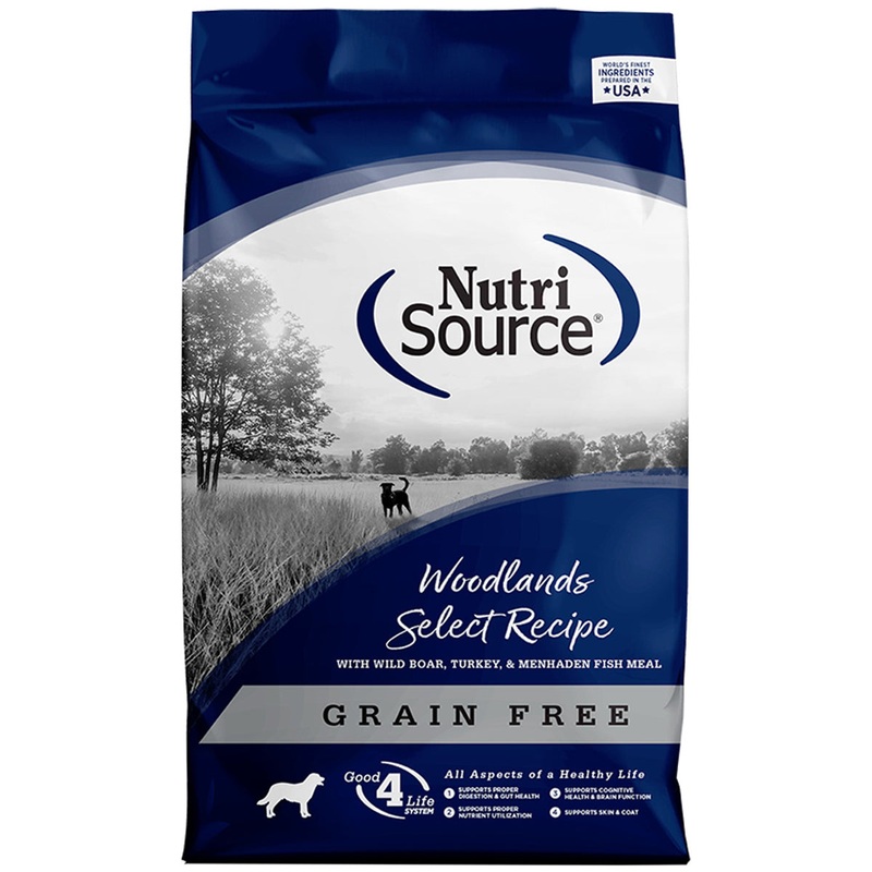 NutriSource Grain Free Dry Dog Food – Woodland Select Boar,  Turkey, & Menhaden Fish – 26lb Bag