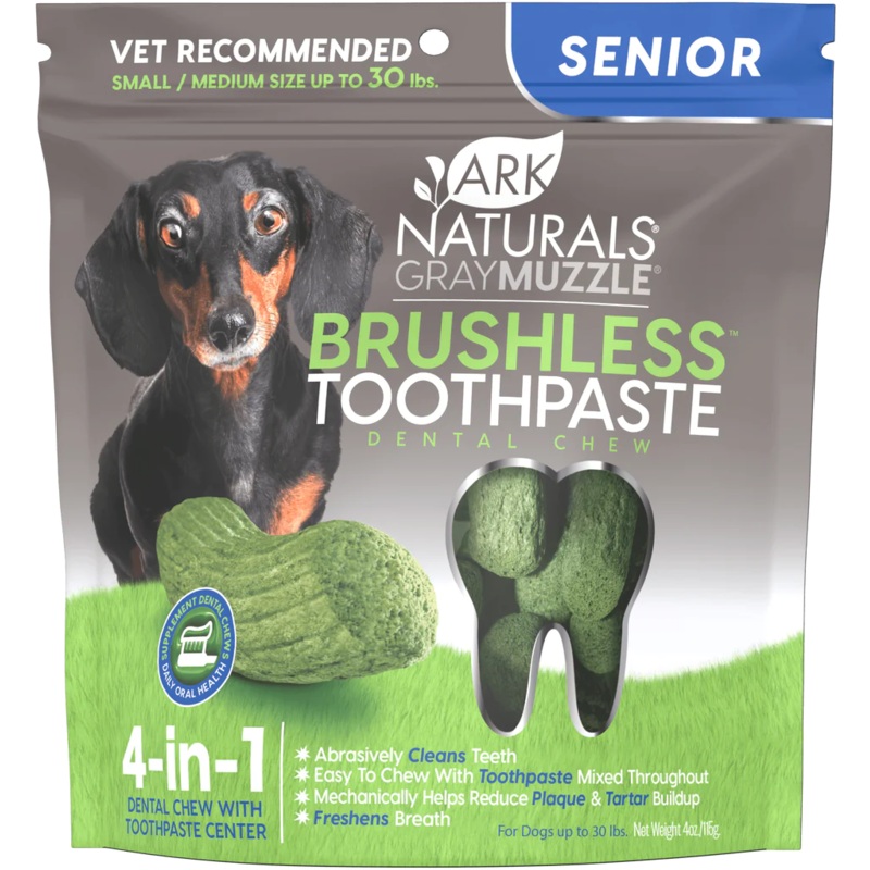 Ark Naturals Gray Muzzle Senior Brushless Toothpaste Dental Chew