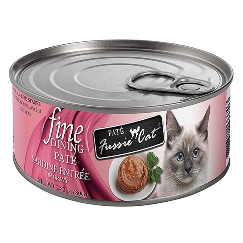 Fine Dining Pat Sardine Entre in Gravy Wet Canned Cat Food 2.82 oz cans, case of 24