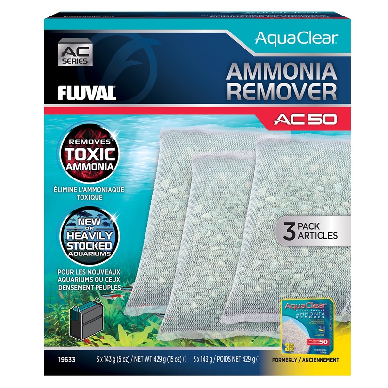 Fluval AquaClear 50 Ammonia Remover Insert – 3 pack – 429 g (15 oz)