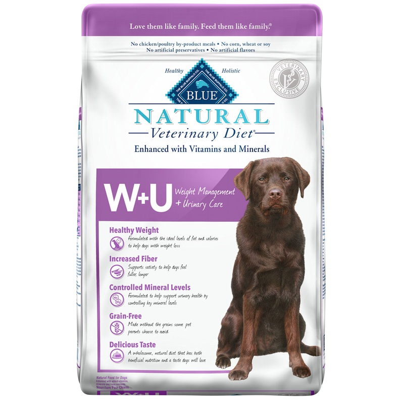 Blue Buffalo Natural Veterinary Diet W+U Weight Management + Urinary Care Dry Dog Food 22 lb