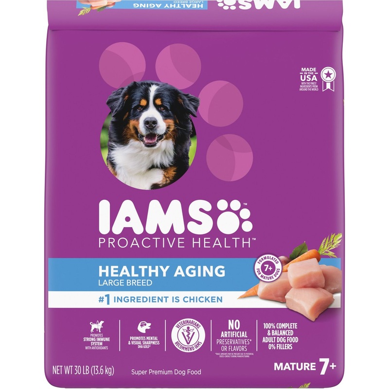 Iams Healthy Aging Mature & Senior Large Breed with Real Chicken Dry Dog Food, 30 lbs