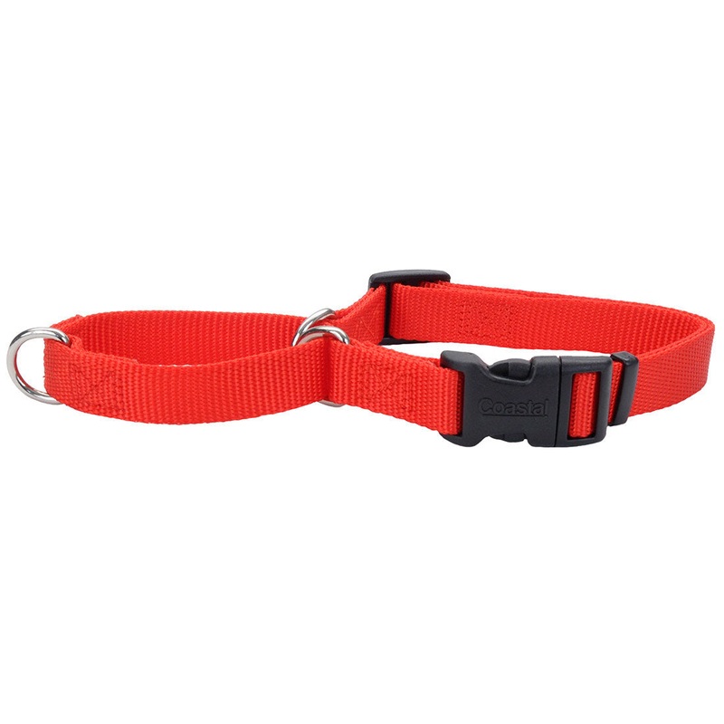 No! Slip Martingale Adjustable Dog Collar with Buckle 5/8″ x 14-18″, Black