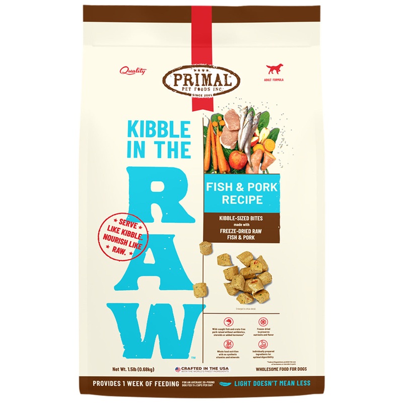 Primal Dog Kibble Freeze-Dried FIsh & Pork 1.5lb